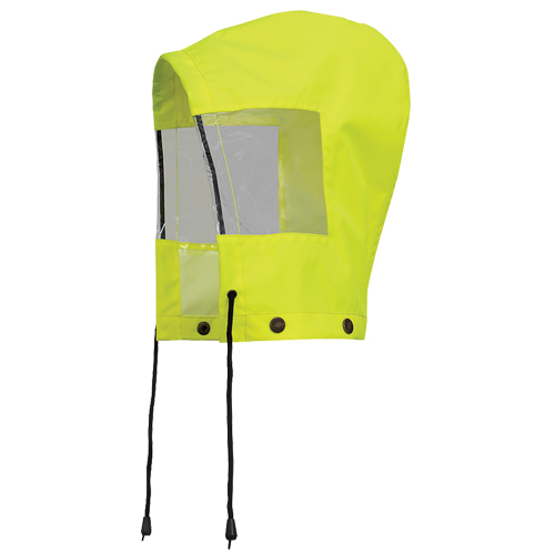 6037H Hood for Traffic Control Waterproof Safety Jacket, High Visibility Lime-Yellow, Polyester Haskins Industrial Inc.