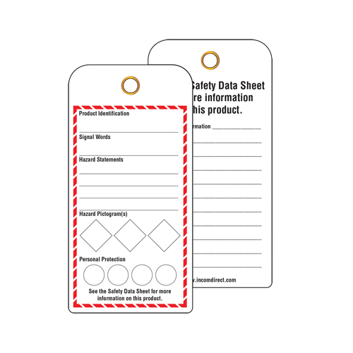 GHS Workplace Tags, Cardstock, 3" W x 6" H, English Haskins Industrial Inc.
