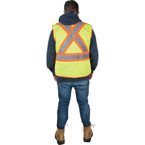 Flame-Resistant Surveyor Vest, High Visibility Lime-Yellow, 2X-Large, Polyester Haskins Industrial Inc.