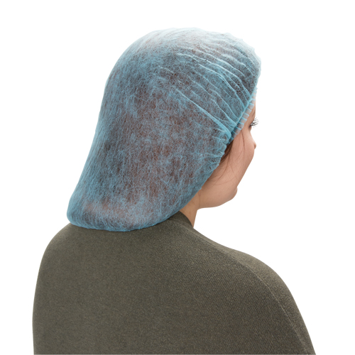 Pleated Bouffant Cap, Polypropylene, 24", Blue Haskins Industrial Inc.