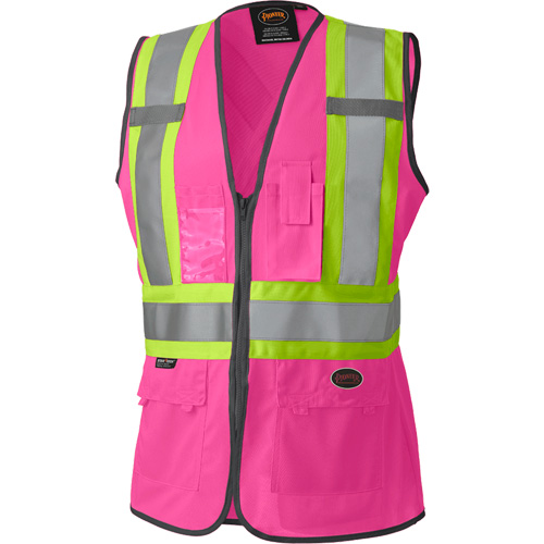 139PK Veste de s&eacute;curit&eacute; pour femme, Rose, T-petit, Polyester Haskins Industrial Inc.