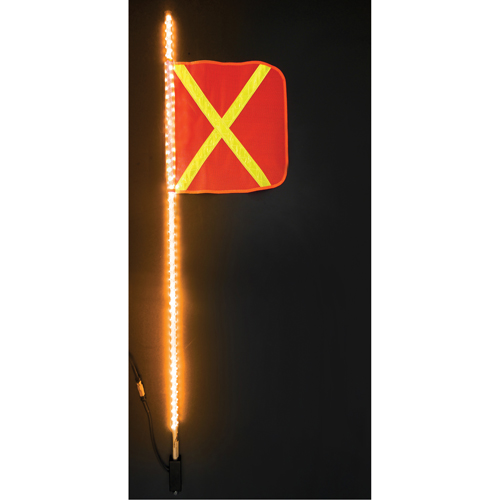 Safety Whip&reg; Heavy-Duty LED Whips, Hitch Mount, 5 High, Orange with Reflective Haskins Industrial Inc.