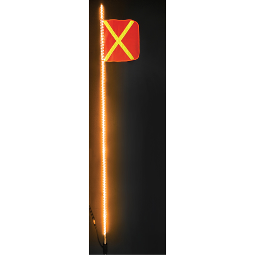 Safety Whip&reg; Heavy-Duty LED Whips, Hitch Mount, 8 High, Orange with Reflective Haskins Industrial Inc.