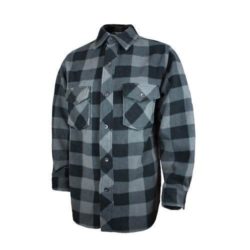 Chemise &agrave; carreaux en molleton solaire, Hommes, Grand, Gris Haskins Industrial Inc.