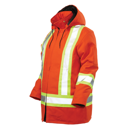 Safety Parka, High Visibility Orange, Large Haskins Industrial Inc.