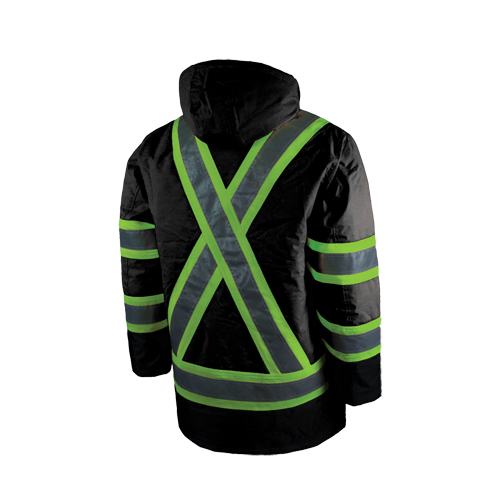 Lined Safety Parka, Black, Large Haskins Industrial Inc.