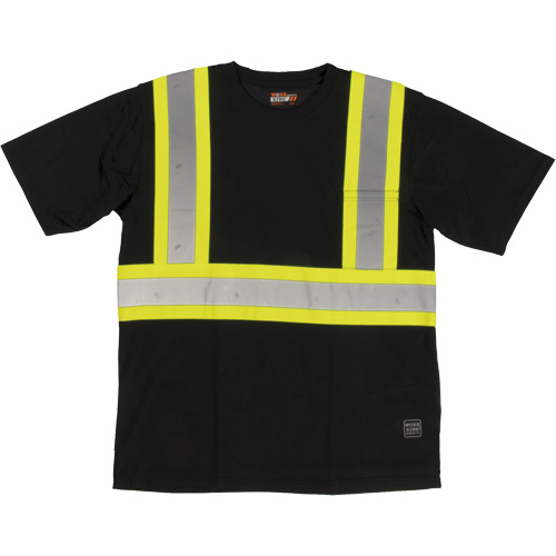 T-shirt de s&eacute;curit&eacute; avec poche &agrave; manches courtes, Polyester, Grand, Noir Haskins Industrial Inc.