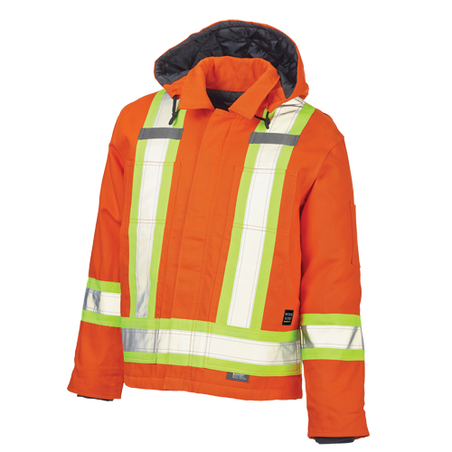Safety Jacket, High Visibility Orange, Large Haskins Industrial Inc.