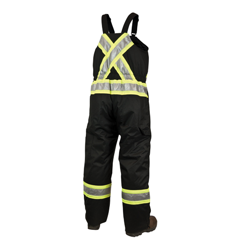 Salopettes de s&eacute;curit&eacute; doubl&eacute;e, Polyester/Polyur&eacute;thane, Grand, Noir Haskins Industrial Inc.
