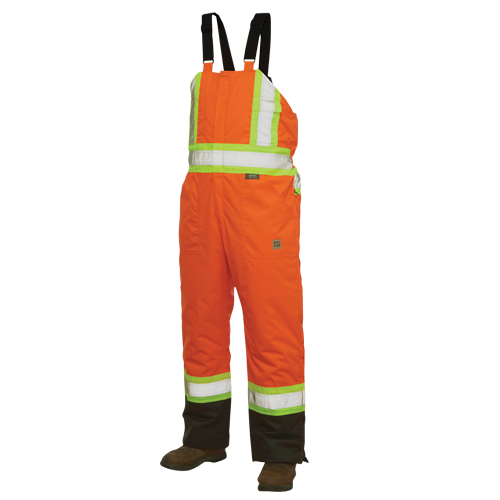 Lined Safety Overalls, Polyester/Polyurethane, Large, High Visibility Orange Haskins Industrial Inc.