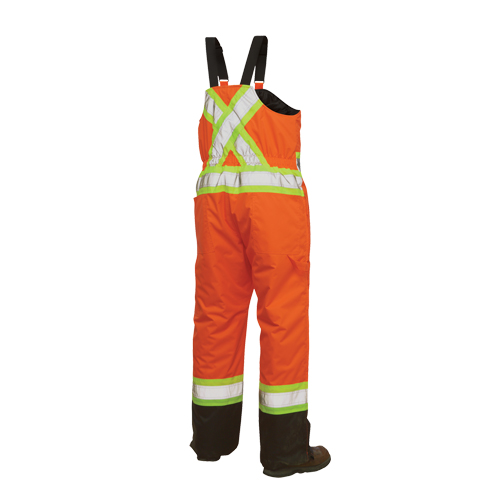 Lined Safety Overalls, Polyester/Polyurethane, Large, High Visibility Orange Haskins Industrial Inc.