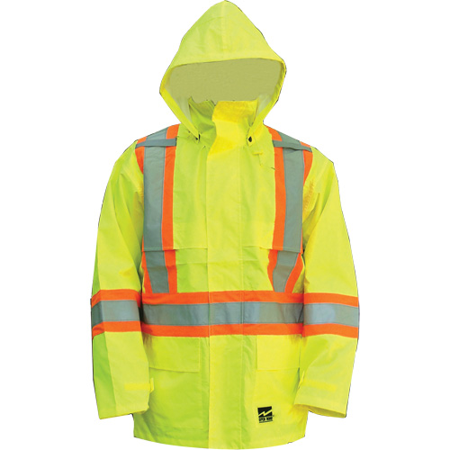 Open Road Jacket, Polyester/Polyurethane, High Visibility Lime-Yellow, Small Haskins Industrial Inc.
