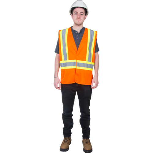 Veste de s&eacute;curit&eacute; pour la circulation, Orange haute visibilit&eacute;, 2T-Grand, Polyester Haskins Industrial Inc.