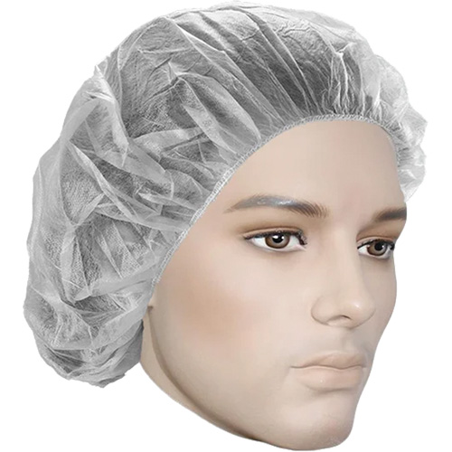 Bouffant Caps, Polypropylene, 18", White Haskins Industrial Inc.