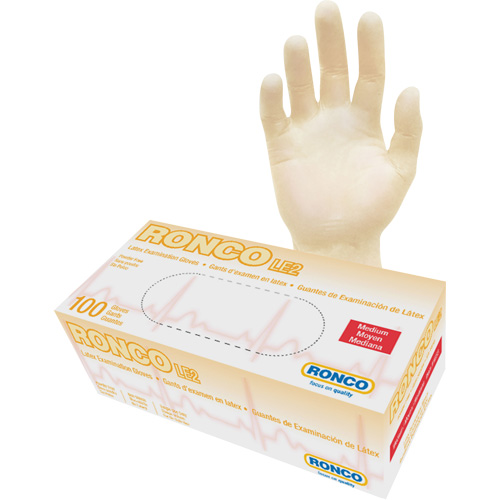 Disposable Gloves, Medium, Latex, 4-mil, Powder-Free, Natural, Class 2 Haskins Industrial Inc.