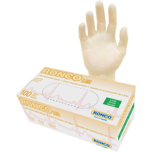Disposable Gloves, Large, Latex, 4-mil, Powder-Free, Natural, Class 2 Haskins Industrial Inc.