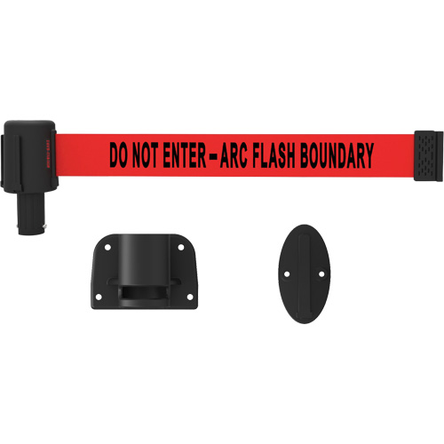 PLUS Wall Mount Barrier System, Plastic, Screw Mount, 15', Red Tape Haskins Industrial Inc.
