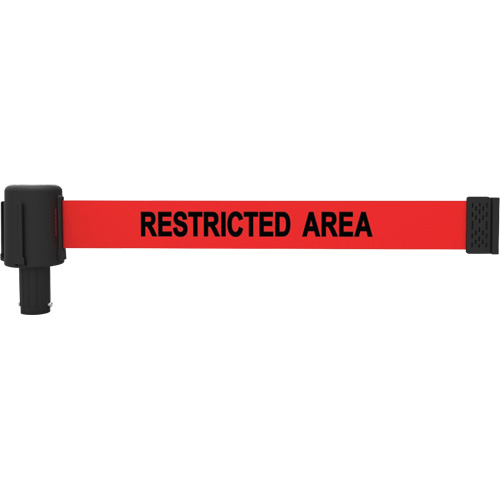 Cassette de banni&egrave;re PLUS, Restricted Area, 15', Ruban Rouge Haskins Industrial Inc.