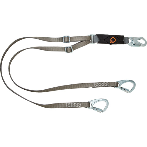 V-Series Tie-Back Lanyard, 6', Carabiner Center, Snap Hook Leg Ends, Polyester Haskins Industrial Inc.