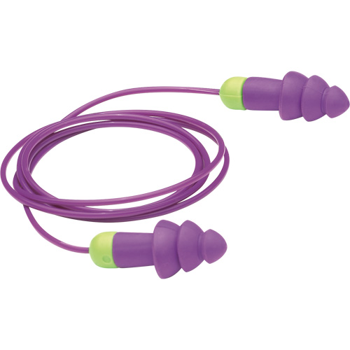Bouchons d'oreilles r&eacute;utilisables Rockets, Avec cordon, Vrac - Sac en poly, 27 dB NRR, Taille unique Haskins Industrial Inc.