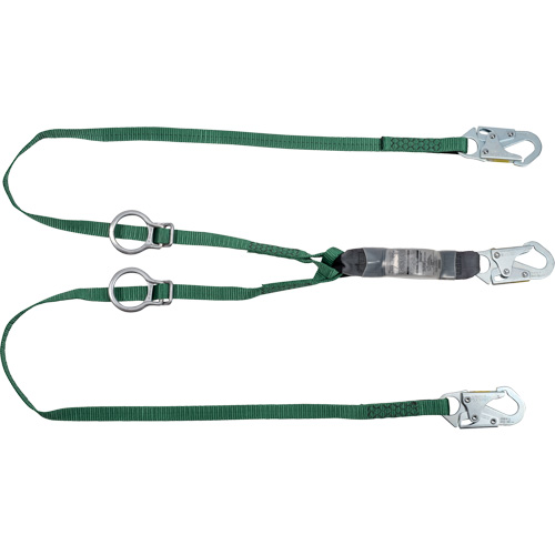 V-Series Tie-Back Lanyard, 6', Snap Hook Center, Snap Hook Leg Ends, Polyester Haskins Industrial Inc.