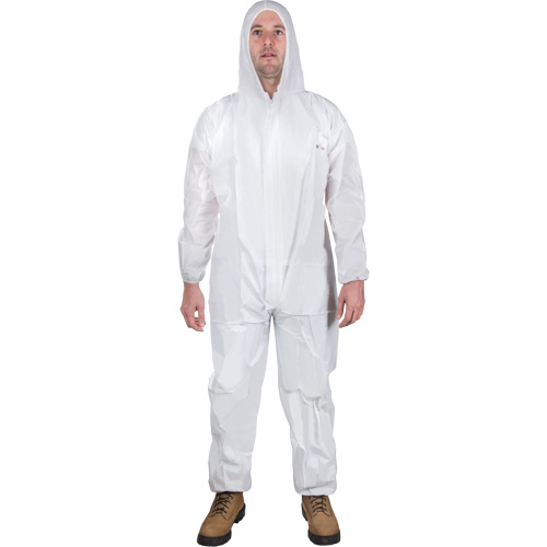 Hooded Coveralls, Large, White, SMS Haskins Industrial Inc.