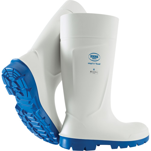 Bekina&reg; Steplite Food Safety Boots, Polyurethane, Steel Toe, Size 4 Haskins Industrial Inc.