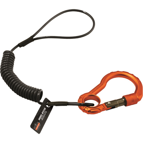 Squids&reg; 3156 Tool Lanyard, Coil, Carabiner/Loop Haskins Industrial Inc.