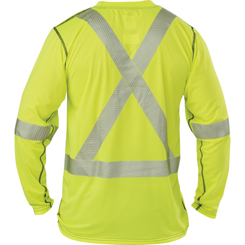 Polartec&reg; Power Grid&reg; High-Visibility Long Sleeve T-Shirt, Polyester, 2X-Large, High Visibility Lime-Yellow Haskins Industrial Inc.