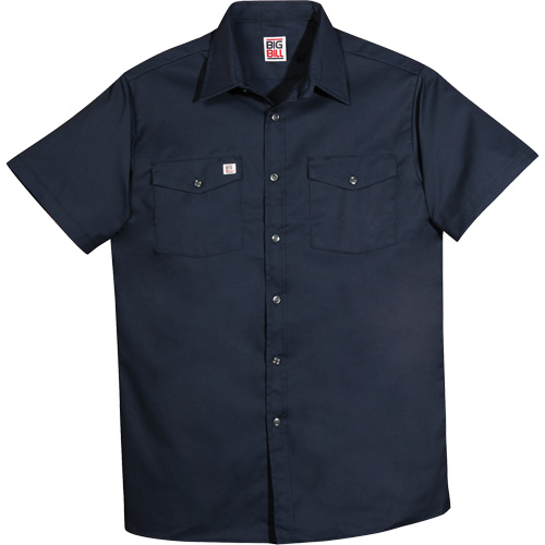 Short-Sleeved Twill Work Shirt, Men's, Medium (Tall), Navy Blue Haskins Industrial Inc.