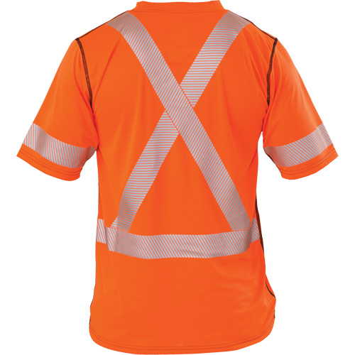 Polartec&reg; Power Grid&reg; High Visibility Short Sleeved T-Shirt, Polyester, Small, Orange Haskins Industrial Inc.