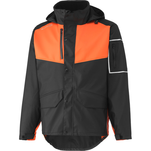 Manteau imperm&eacute;able West Coast, Polyester, Petit, Noir/Orange Haskins Industrial Inc.