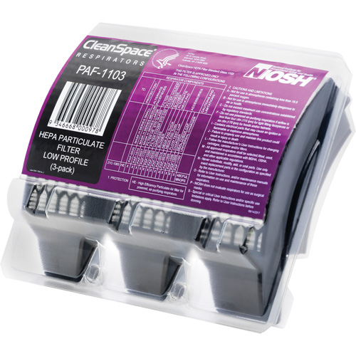 Low Profile HEPA Filters, Particulates, Pack of 3 Haskins Industrial Inc.