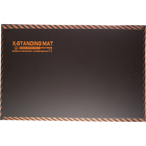 Tapis anti-fatigue pour travail debout, Lisse, 16" x 28" x 1", Noir, Caoutchouc Haskins Industrial Inc.