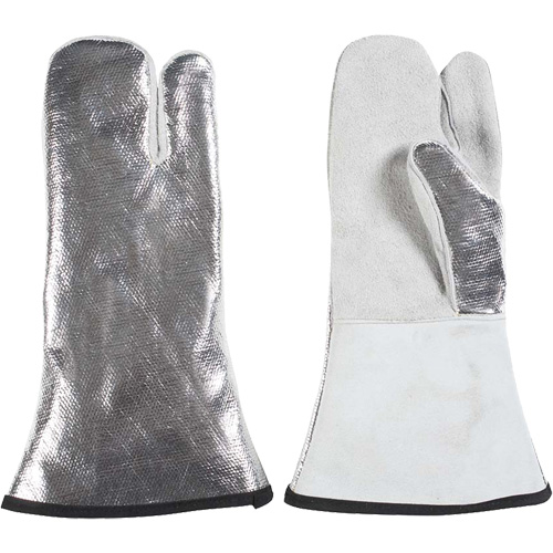 Mitaine &agrave; 3 doigts r&eacute;sistant &agrave; la chaleur, Aluminis&eacute;/Kevlar/Cuir, Taille unique, Prot&egrave;ge jusqu'&agrave; 650°F (343°C) Haskins Industrial Inc.