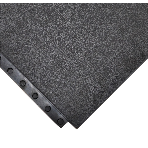 24/Seven&reg; Locksafe&reg; Anti-Fatigue Mat, Smooth, 3' x 3' x 5/8", Black, Natural Rubber Haskins Industrial Inc.