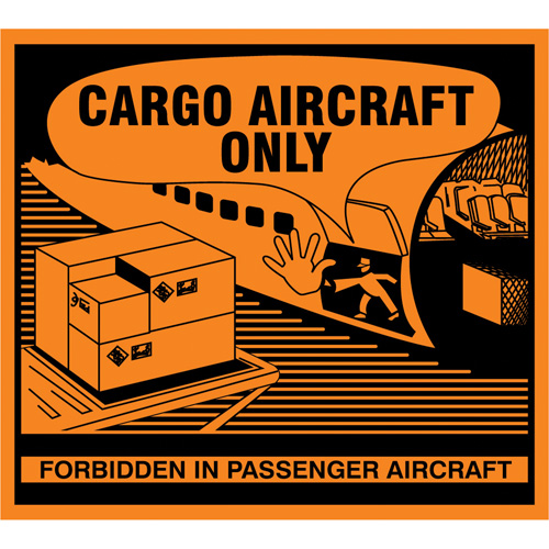 &eacute;tiquettes de manutention Cargo Aircraft Only, 4-3/4" lo x 4-1/4" la, Orange Haskins Industrial Inc.