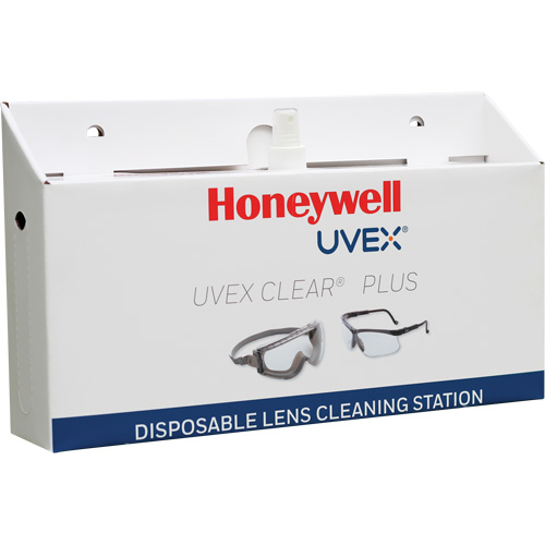 Uvex&reg; Clear&reg; Plus Disposable Lens Cleaning Station, Cardboard, 16" L x 3.19" D x 9.25" H Haskins Industrial Inc.