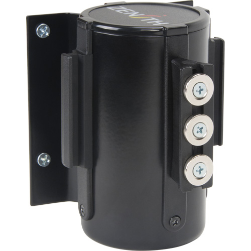 Wall Mount Barrier with Magnetic Tape, Steel, Screw Mount, 12', Yellow Tape Haskins Industrial Inc.