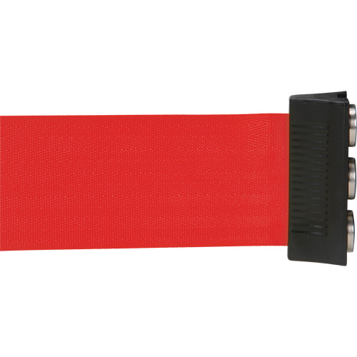 Wall Mount Barrier with Magnetic Tape, Steel, Screw Mount, 12', Red Tape Haskins Industrial Inc.