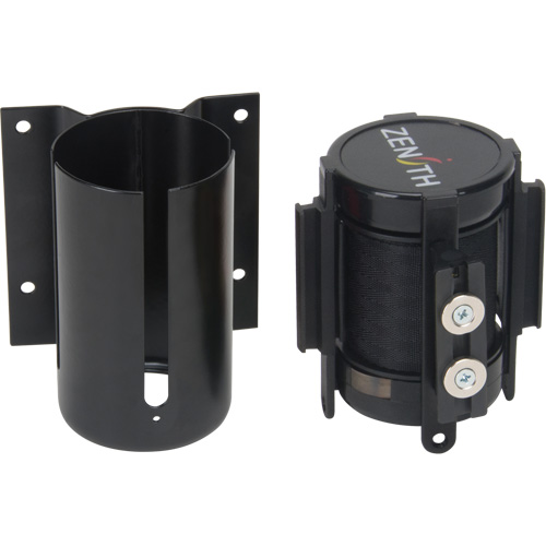 Wall Mount Barrier with Magnetic Tape, Steel, Screw Mount, 7', Black Tape Haskins Industrial Inc.