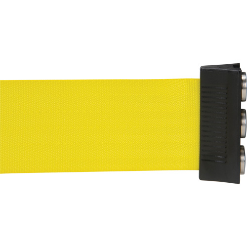 Wall Mount Barrier with Magnetic Tape, Steel, Screw Mount, 12', Yellow Tape Haskins Industrial Inc.