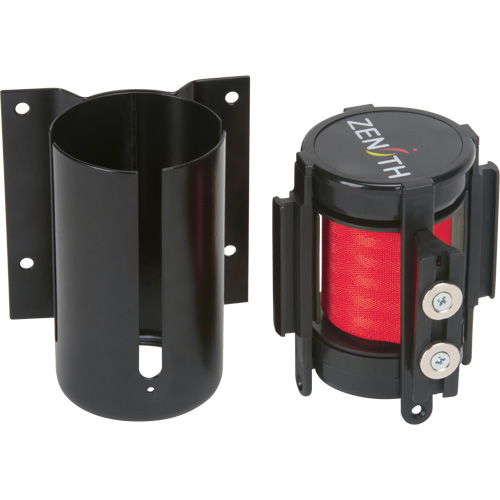 Barri&egrave;re &agrave; fixation murale avec ruban magn&eacute;tique, Acier, Fixation par vis, 7', Ruban Rouge Haskins Industrial Inc.