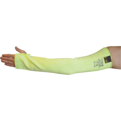 Cut Resistant Sleeve with Thumbhole, Taeki 5, 22", ASTM ANSI Level A4/EN 388 Level 5, High Visibility Yellow Haskins Industrial Inc.