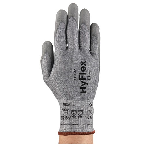 Gants r&eacute;sistant aux coupures HyFlex s&eacute;rie 11-727, Taille 10, Calibre 15, Rev&ecirc;tement Polyur&eacute;thane, Enveloppe en Intercept, ASTM ANSI niveau A2/EN 388 niveau B Haskins Industrial Inc.