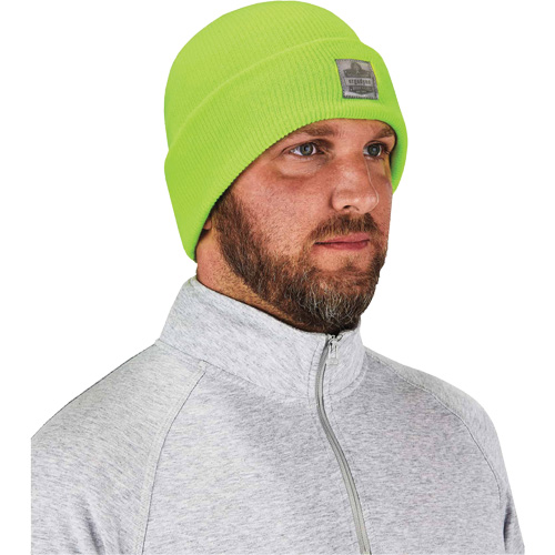 N-Ferno&reg; Rib Knit Beanie Hat, One Size, High-Visibility Lime Green Haskins Industrial Inc.