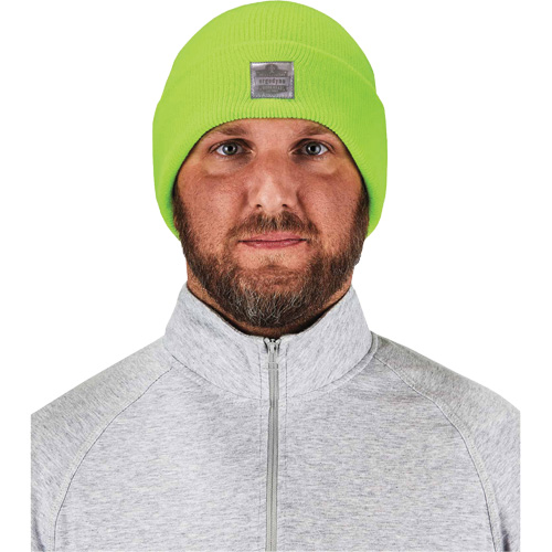 N-Ferno&reg; Rib Knit Beanie Hat, One Size, High-Visibility Lime Green Haskins Industrial Inc.