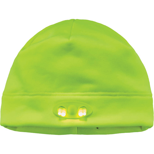 N-Ferno&reg; Skull Cap Beanie Hat with LED Lights, One Size, High-Visibility Lime Green Haskins Industrial Inc.