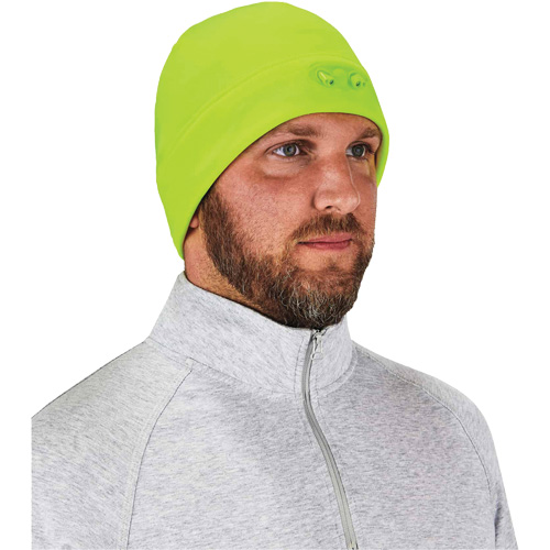 N-Ferno&reg; Skull Cap Beanie Hat with LED Lights, One Size, High-Visibility Lime Green Haskins Industrial Inc.