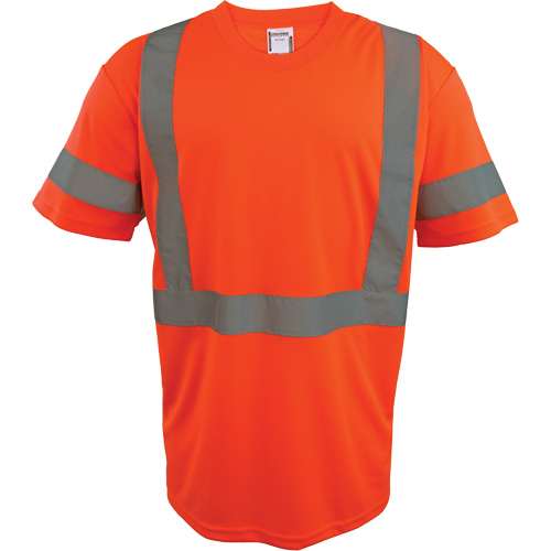 Short Sleeve Safety T-Shirt, Polyester, 2X-Large, High Visibility Orange Haskins Industrial Inc.